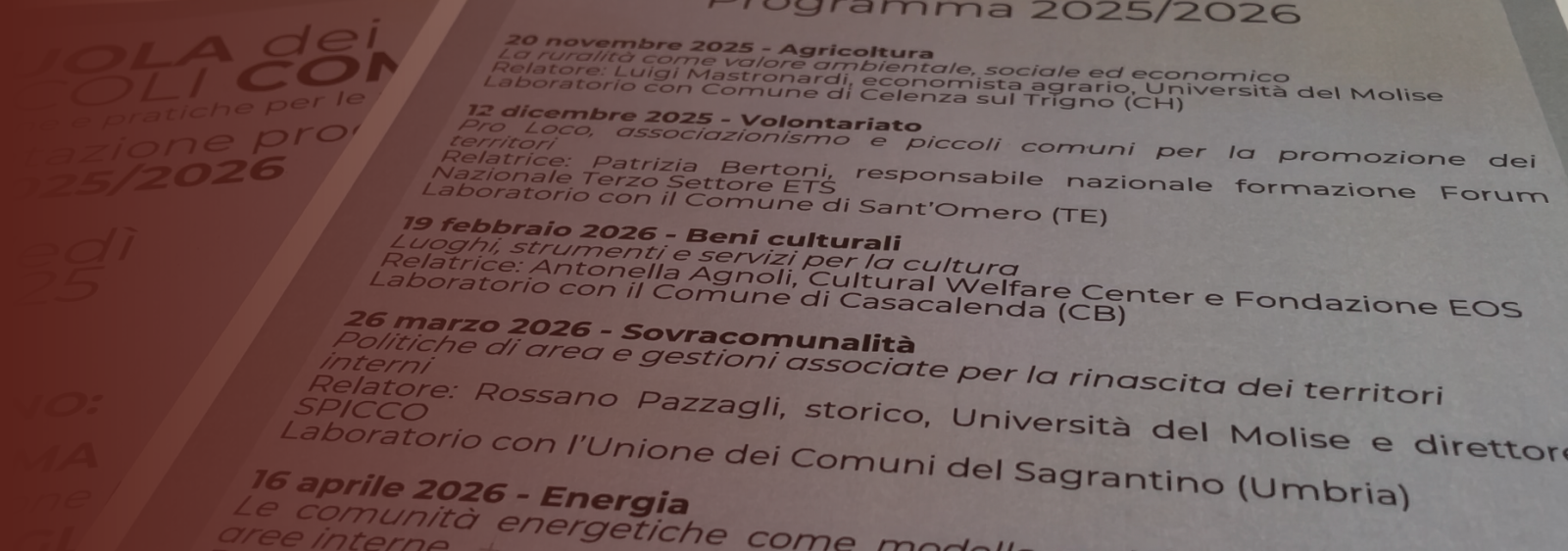 Online il programma 2025/2026 e il modulo d'iscrizione